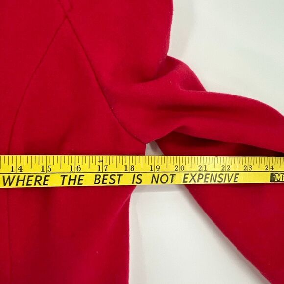 OLD NAVY Women’s Wool-Blend Coat Med Red Lined Patch Pockets Minimalist Style - Picture 9 of 15